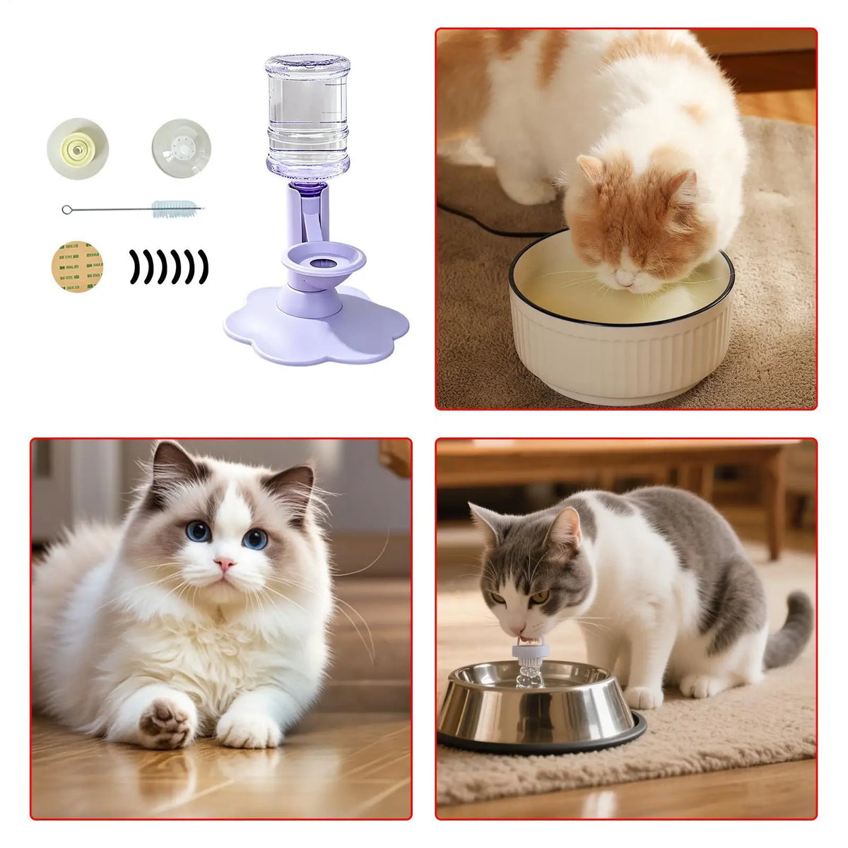 Automatic Pet Dispenser Anti-tip Dog Bowl Drinking Water Bottle Feeder Hanging Kettle Cat  Water Container Pets Supplies