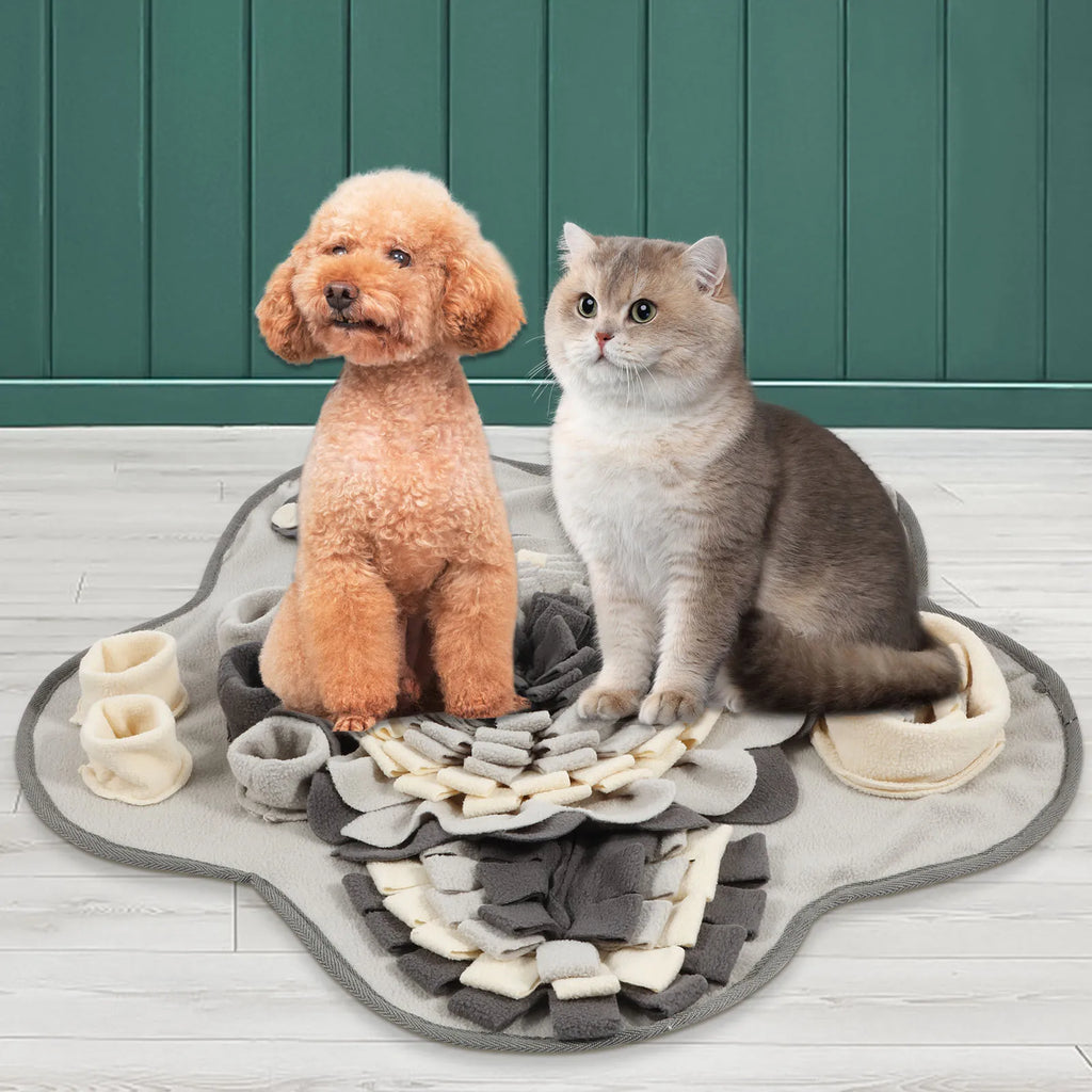 Fleece Snuffle Mat with Squeaker for Dogs, Rectangle or Square