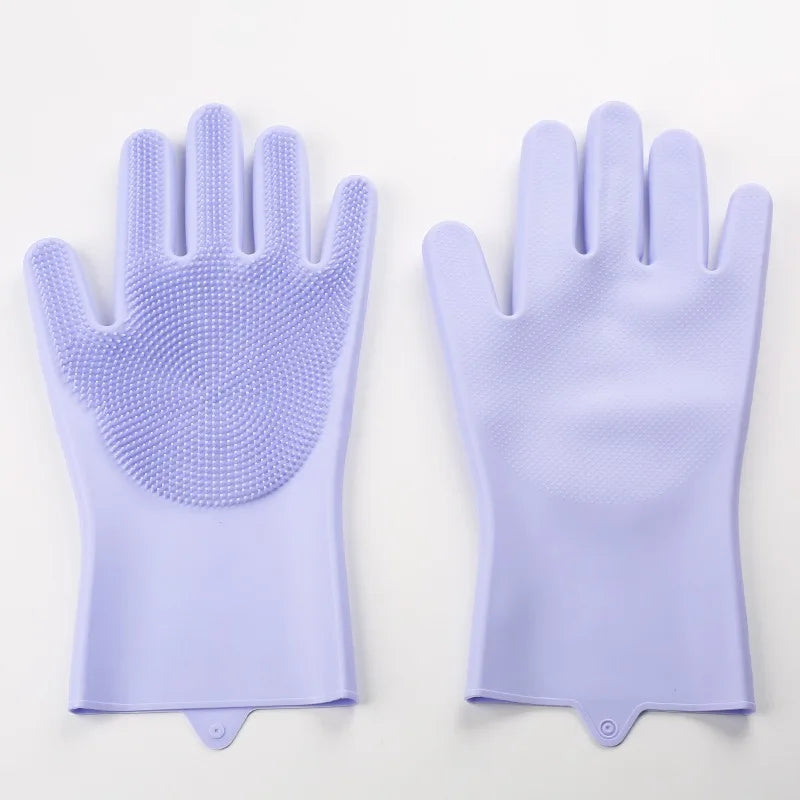 Silicone Gloves Rubber Dishwashing Gloves Household Silicone Gloves Dishwashing Kitchen Dishwashing Vegetables