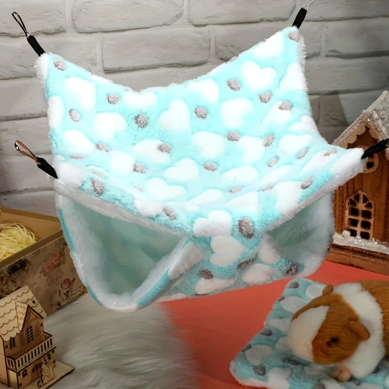 Comfortable 2-in-1 small pet hammock - suitable for warm hanging beds for guinea pigs, parrots, etc