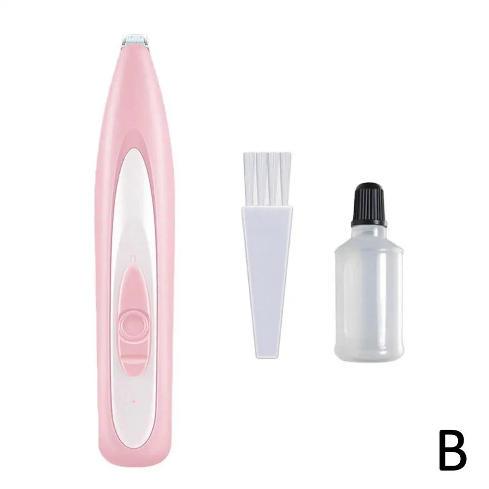 Pet Cat Electric Groomer Trimmer with LED Light Waterproof Pet Foot Hair Trimmer Low Noise Cat Dog Face Foot Ear Hip Paw Shaver