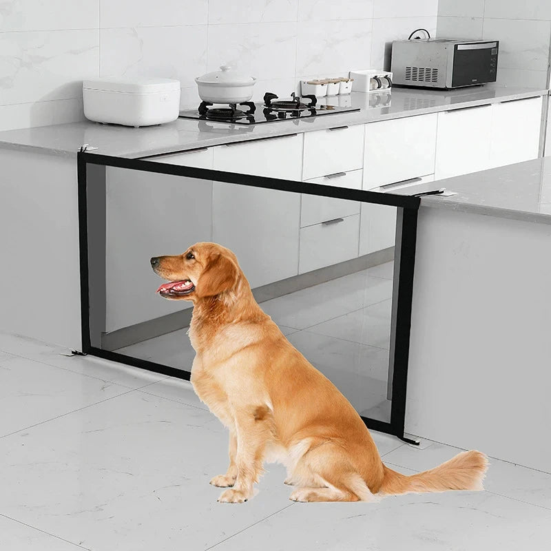 Folding Mesh Pet Barrier with 4 Hooks, 3 Widths