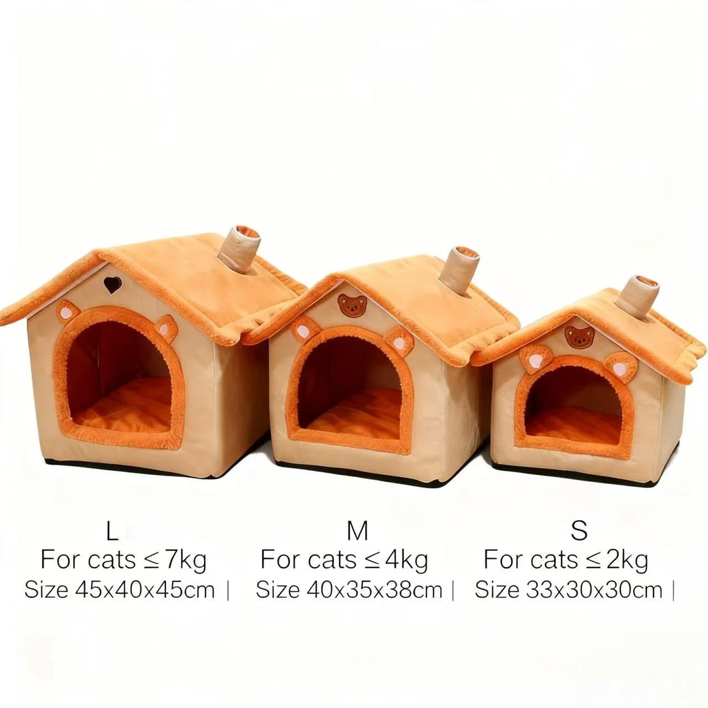 House-Style Pet Bed for Small Dogs & Cats, Removable & Washable