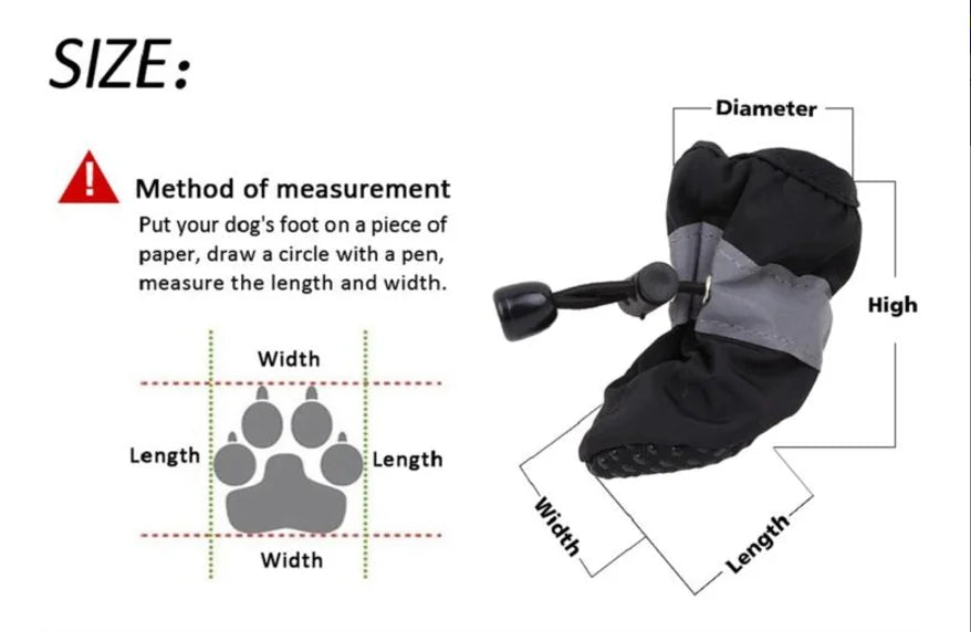 Flexible Silicone Rain Boots for Small Dogs, Set of 4