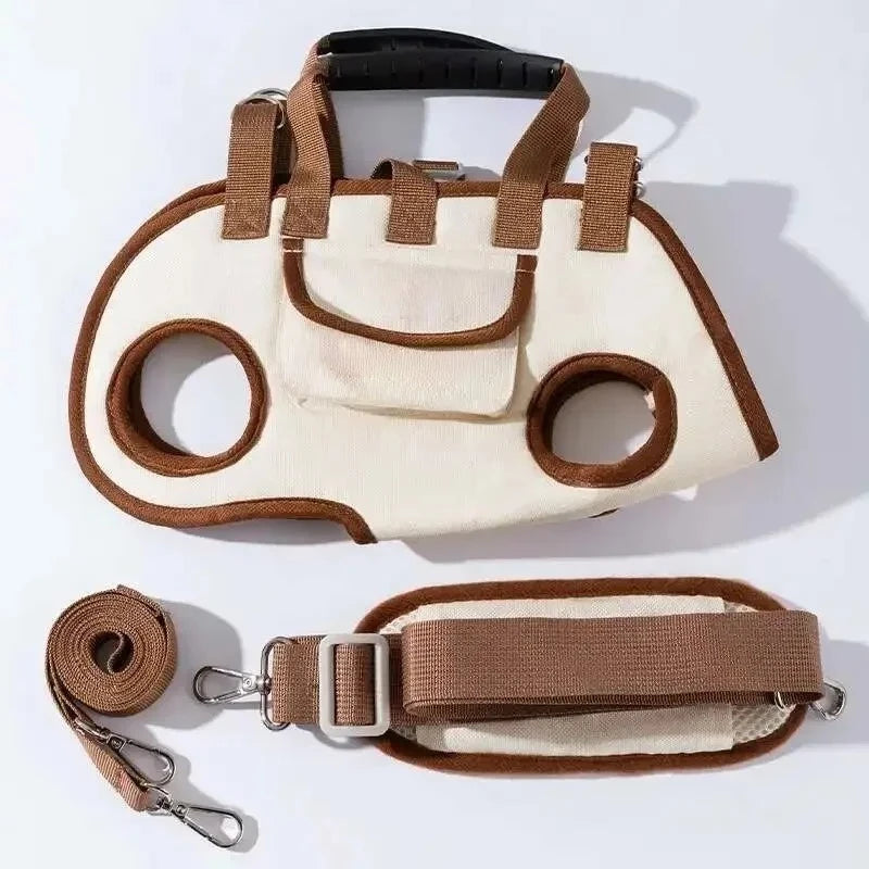 Small Dog Lift Harness Backpack Sling Carrier with Handle Leash Pet Carrying Box for Outdoor Walking Cats Supplies