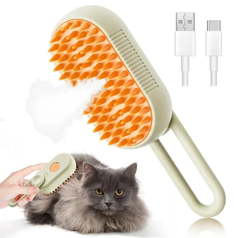 3-in-1 Steam Grooming Brush for Cats & Dogs – 1 or 2 Pack