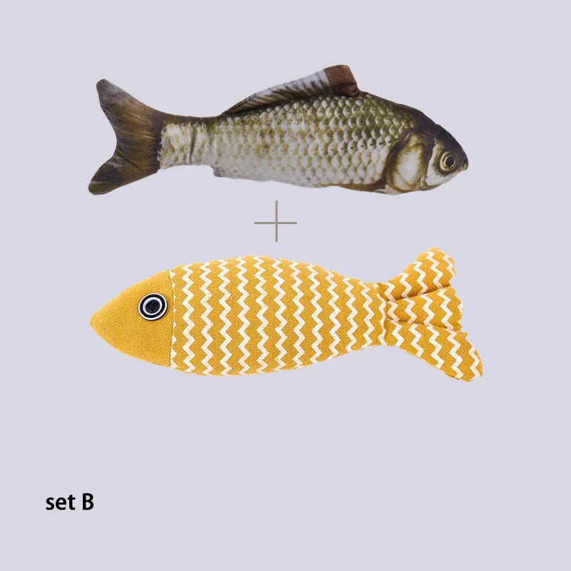 Catnip Fish Toy for Indoor Cats, Single or Set