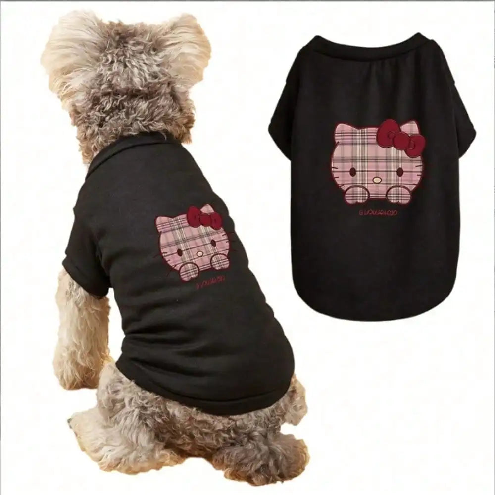 Printed pet T-shirt made of polyester fiber material suitable for indoor and outdoor leisure, entertainment cat and dog clothing