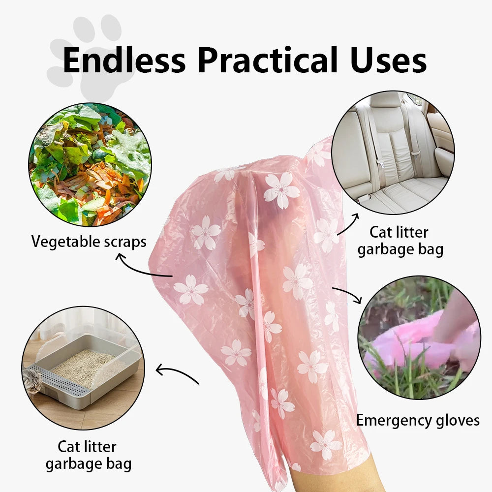 Photodegradable Thick Dog Poop Bag with Floral Fragrance, Environmentally Friendly Pet Feces Garbage Bag with Dispenser