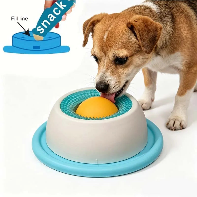 Pet Slow Feeder Licking Plate Anti Tip Design Bite Resistant Self Play Toy Stress Relief Accessories for Cats and Dogs