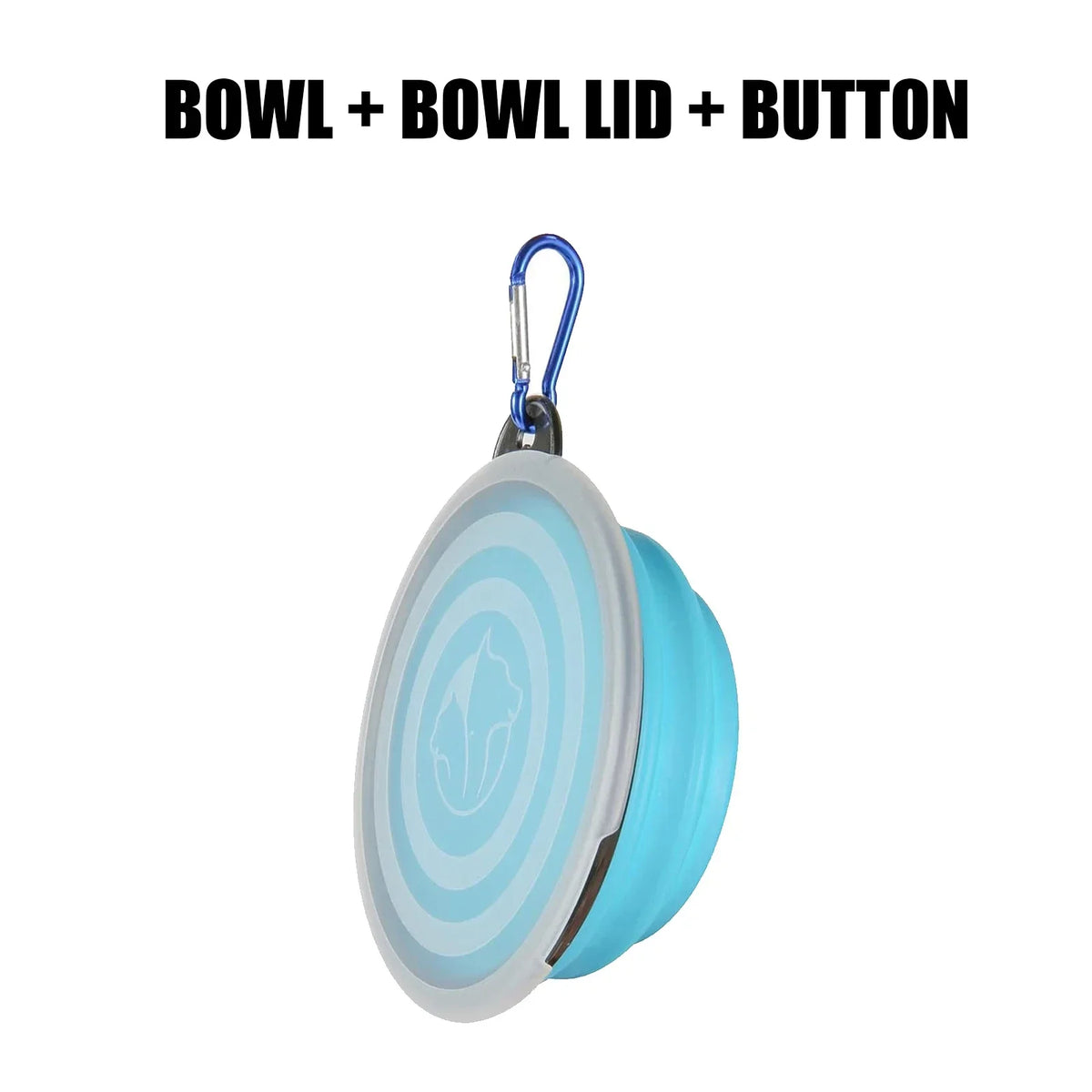 Collapsible Travel Bowl with Keychain Clip, 13 cm
