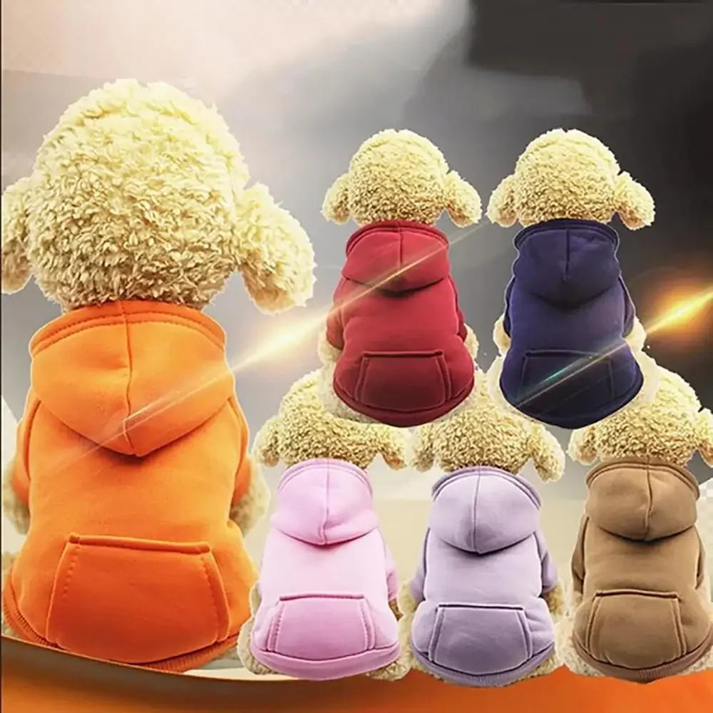 Cotton Hooded Dog Sweatshirt with Pocket