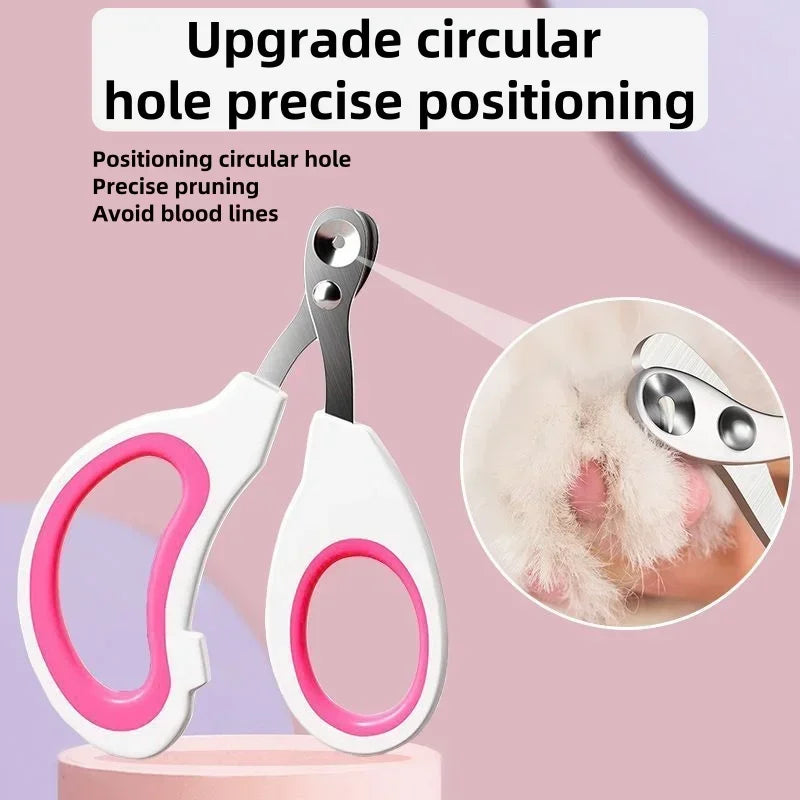Pet Nail Clippers for Cats Anti Bleeding Design Pet Dog Nail Trimmer for Small Dogs Grooming Scissors Durable Stainless Steel