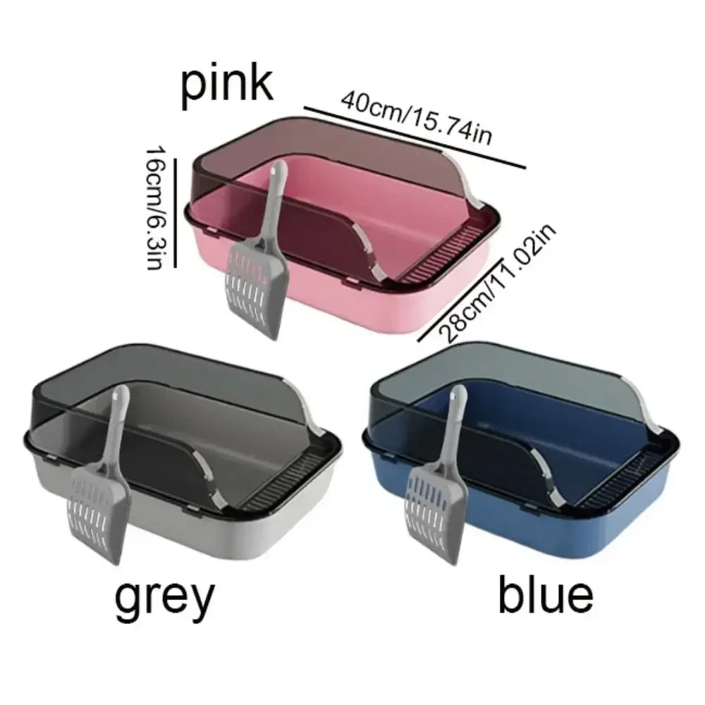 Open Top Cat Litter Box Bedpan Splashproof with High Side Kitten Litter Pan Kitten Toilet for Small Pets Rabbit Indoor Cats Pet