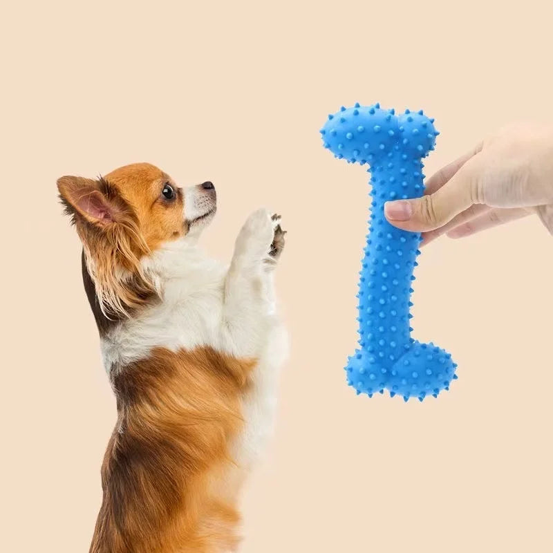 Soft Rubber Pet Chew Toy Bone Shape Bite-Resistant Teeth Grinding Chewing Toys for Small Dogs Training Pet Supplies