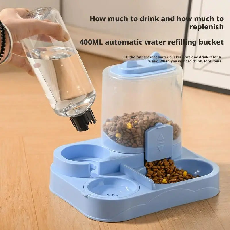 Automatic Feeder Dog Cat Food Bowl With Water Fountain Large Capacity Pet Food Storage Dispenser Container Puppy Pet Accessories