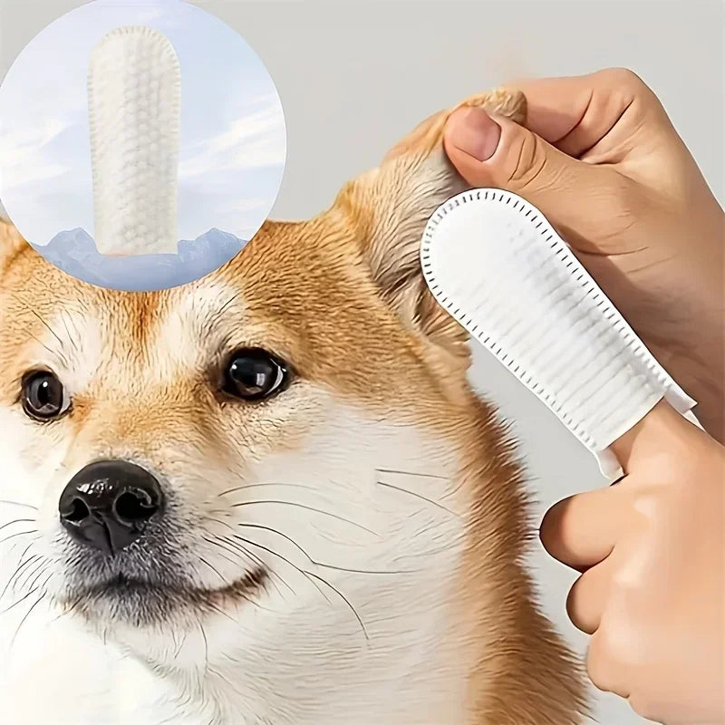 Disposable Finger Covers for Dogs & Cats Pet Cleaning Finger Covers Tartar Removal Ear Cleaning, Fresh Breath Essential