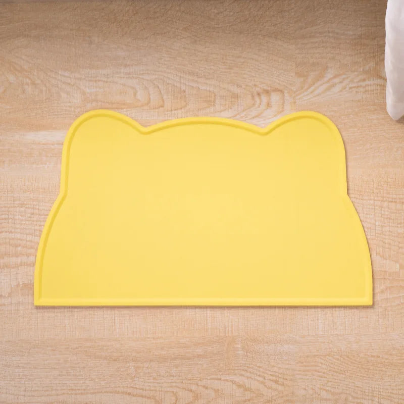Cartoon-Shaped Silicone Feeding Mat with Raised Edge