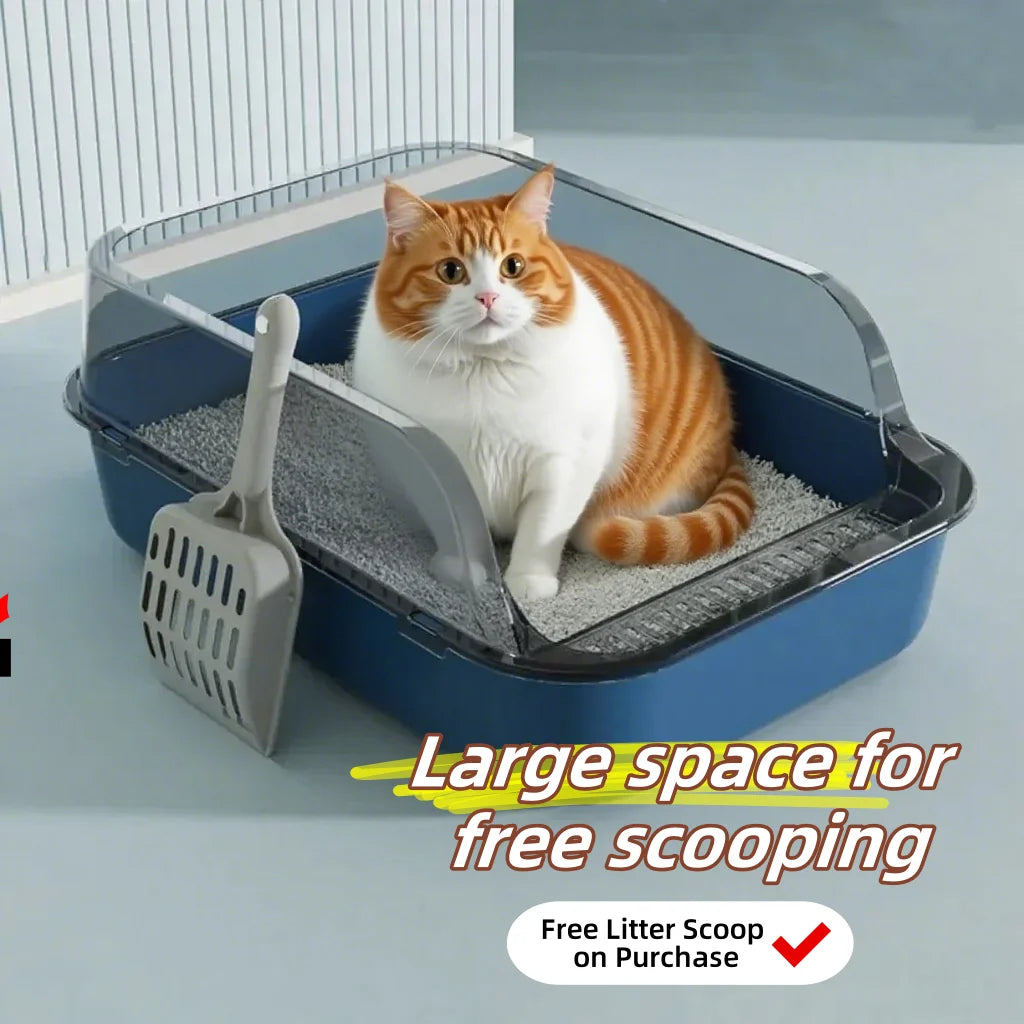 Open Top Cat Litter Box Bedpan Splashproof with High Side Kitten Litter Pan Kitten Toilet for Small Pets Rabbit Indoor Cats Pet