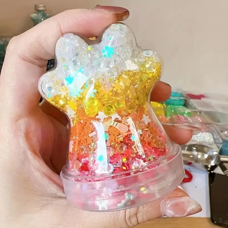 Transparent Pet Fur Keepsake Bottle Pet Cat Hair Storage Jar Kawaii Cat Paw Shape Candy Jars  Multi-purpose Pet Memorial Gift