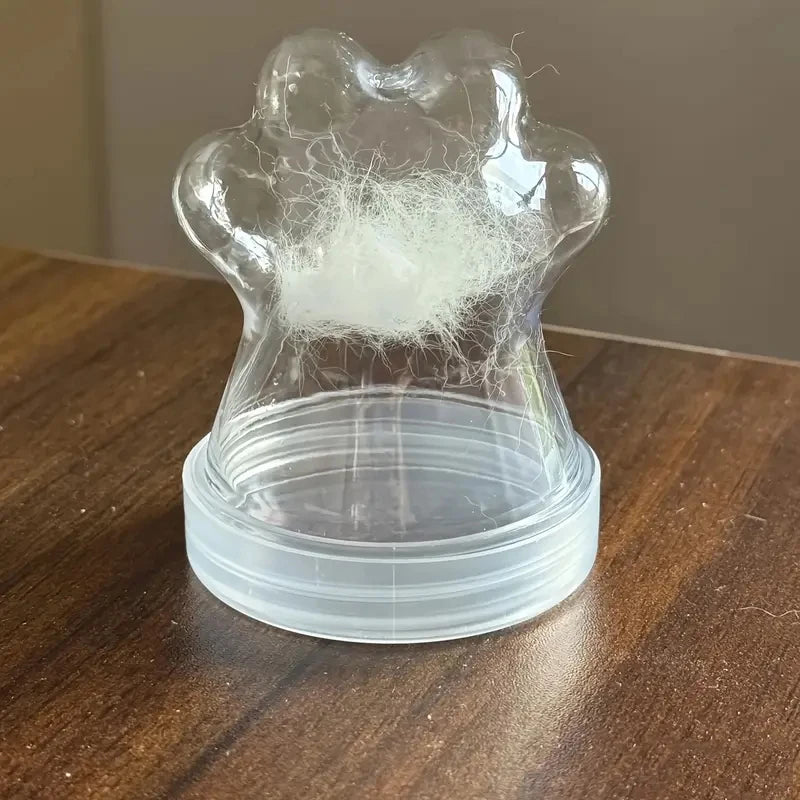 Transparent Pet Fur Keepsake Bottle Pet Cat Hair Storage Jar Kawaii Cat Paw Shape Candy Jars  Multi-purpose Pet Memorial Gift