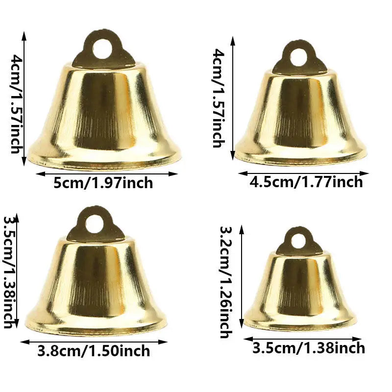 10/20/30Pcs Xmas Gold Small Jingle Bells Hangable Metal Bell Wedding Christmas Decor DIY Crafts Pet Accessories-35/38/45/50mm