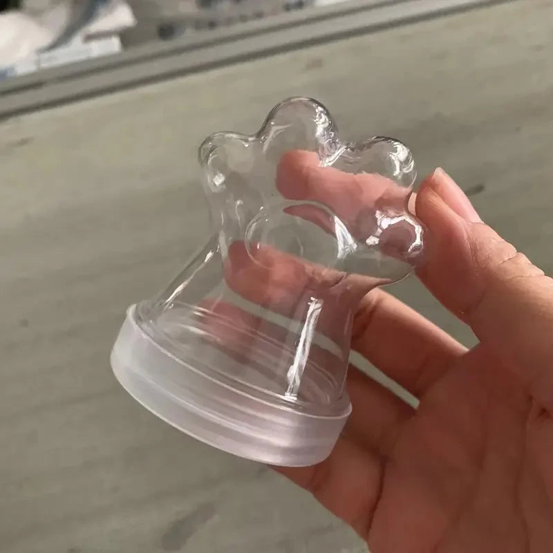 Transparent Pet Fur Keepsake Bottle Pet Cat Hair Storage Jar Kawaii Cat Paw Shape Candy Jars  Multi-purpose Pet Memorial Gift