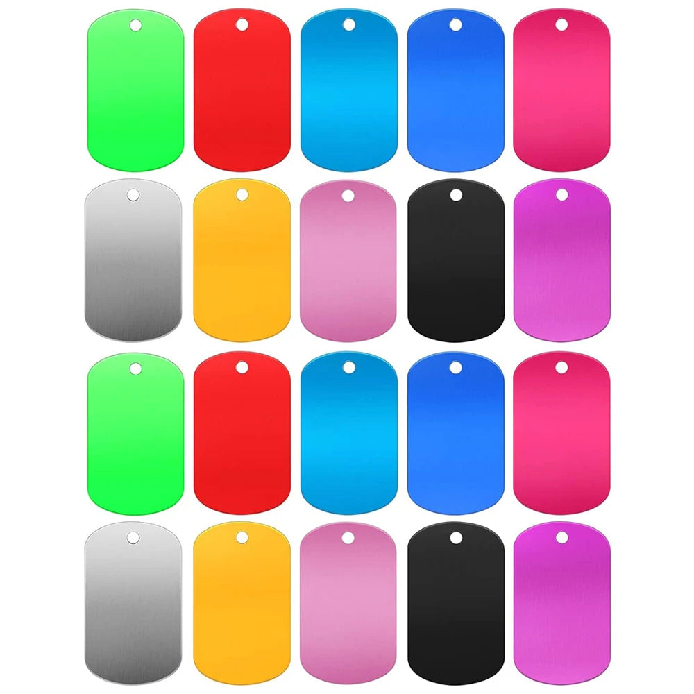 Blank Aluminum Pet Tags for DIY Stamping, 10 or 20 Pack