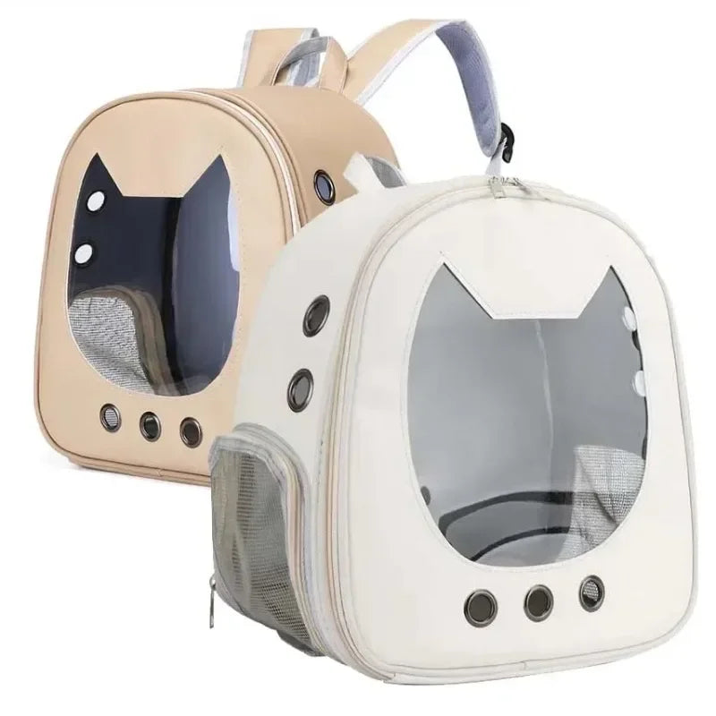 Portable Transparent Pet Backpack Foldable Outdoor Carrying Cats Bag Breathable Travel Bags for Kittens/Dogs Going Out Pets Bag