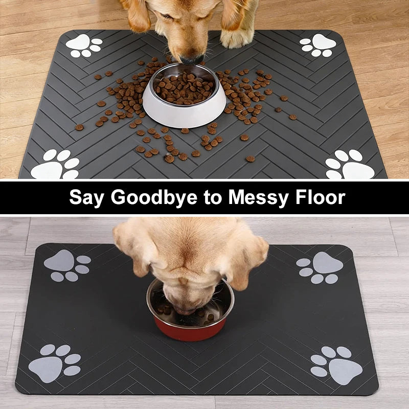 Pet Feeding Mat-Absorbent Pet Placemat for Food and Water Bowl with Waterproof Rubber Backing Quick Dry Water Mat for Dog Cat