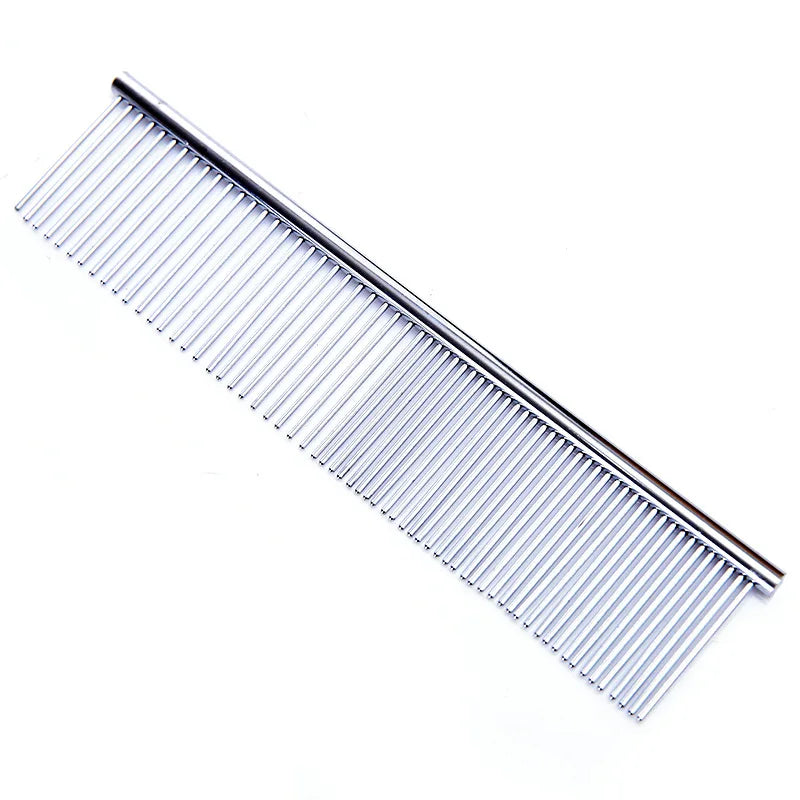 Stainless Steel Pet Grooming Comb Pet Dematting Comb for Dogs and Cats Gently Removes Loose Undercoat Flea Comb