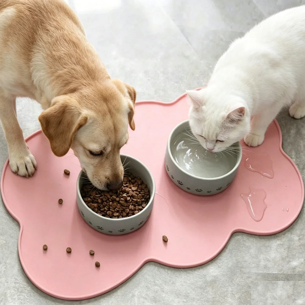 Pet Food Mat Pet Waterproof Mat Dog Cat Bowl Mat Silicone Non-slip Pet Feeding Mat Leak-proof Dog Eating Bowl Tray Cushion