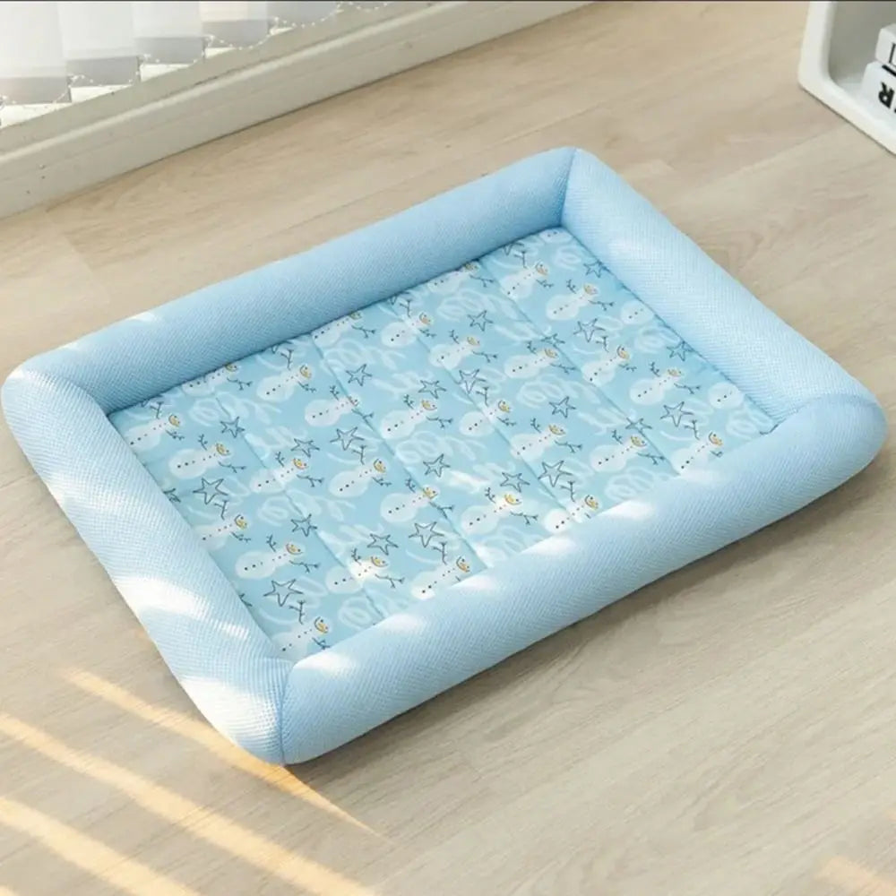 Square Cotton Pet Bed with Raised Edge
