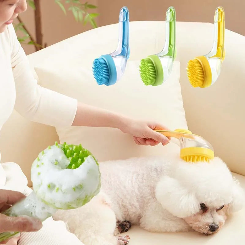 Easy-Grip Pet Bath Brush & Shower Scrubber for Dogs & Cats