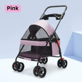 Lightweight Metal-Frame Pet Stroller for Small Dogs & Cats