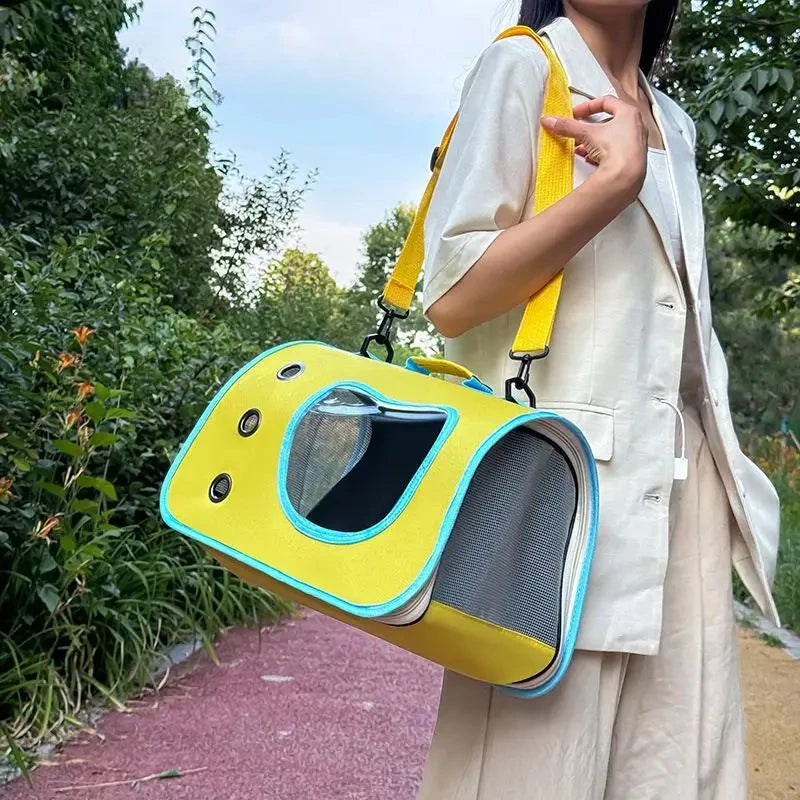 Foldable Pet Carrier Bag Breathable Portable Shoulder Travel Bag for Small Dogs Cats Kitten Outdoor Use