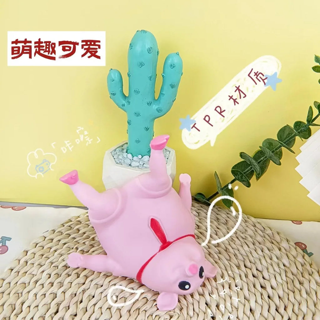 Pet Squeezing Pink Pig Stress Relief Toy Cute Squeezing Animal Little Pig Doll Stress Relief Toy  toy  artículos para mascotas