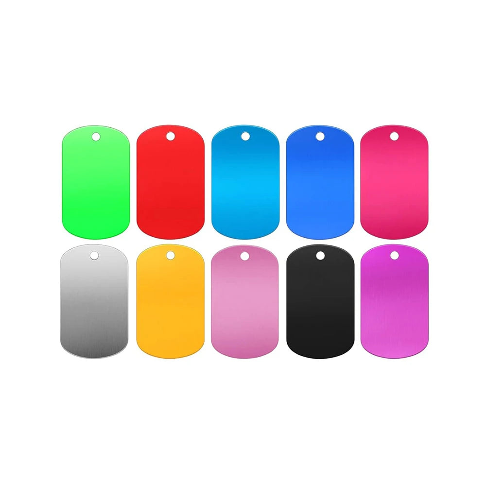 Blank Aluminum Pet Tags for DIY Stamping, 10 or 20 Pack