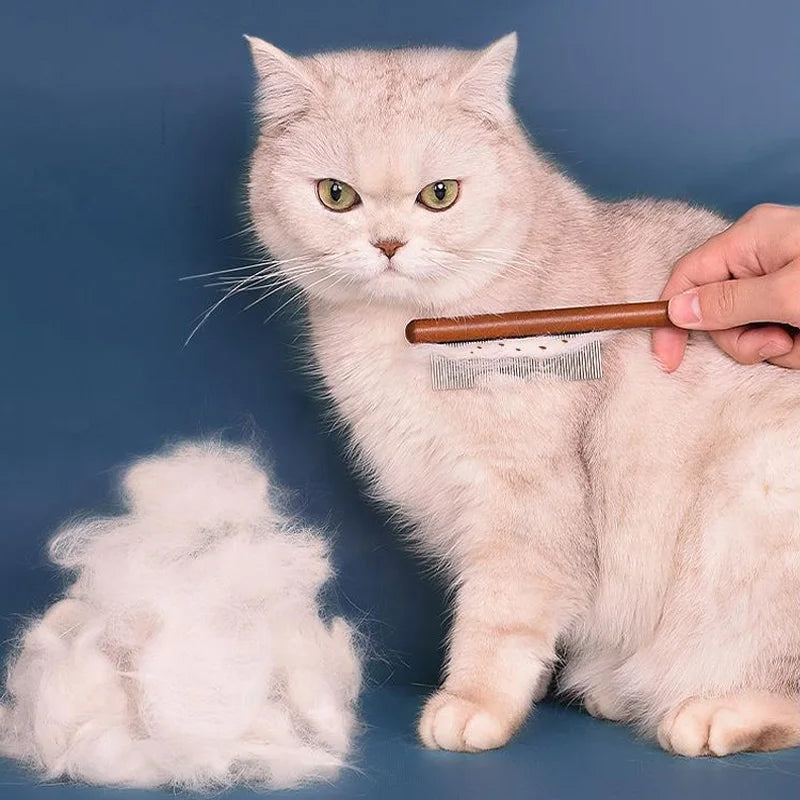 Wooden Handle Cat Grooming Comb – Styles A, B, C or Set