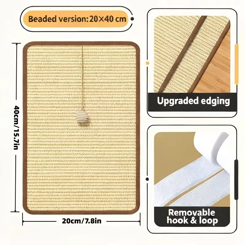 Standing Sisal Cat Scratcher with Hanging Ball Toy