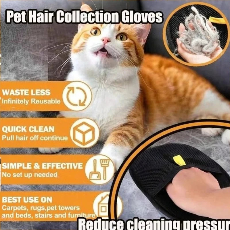 Pet Hair Cleaning And Collection Gloves Pet Double-sided Multi-functional Beauty Glove Tool Reduce The Pressure Of Pet Ownership
