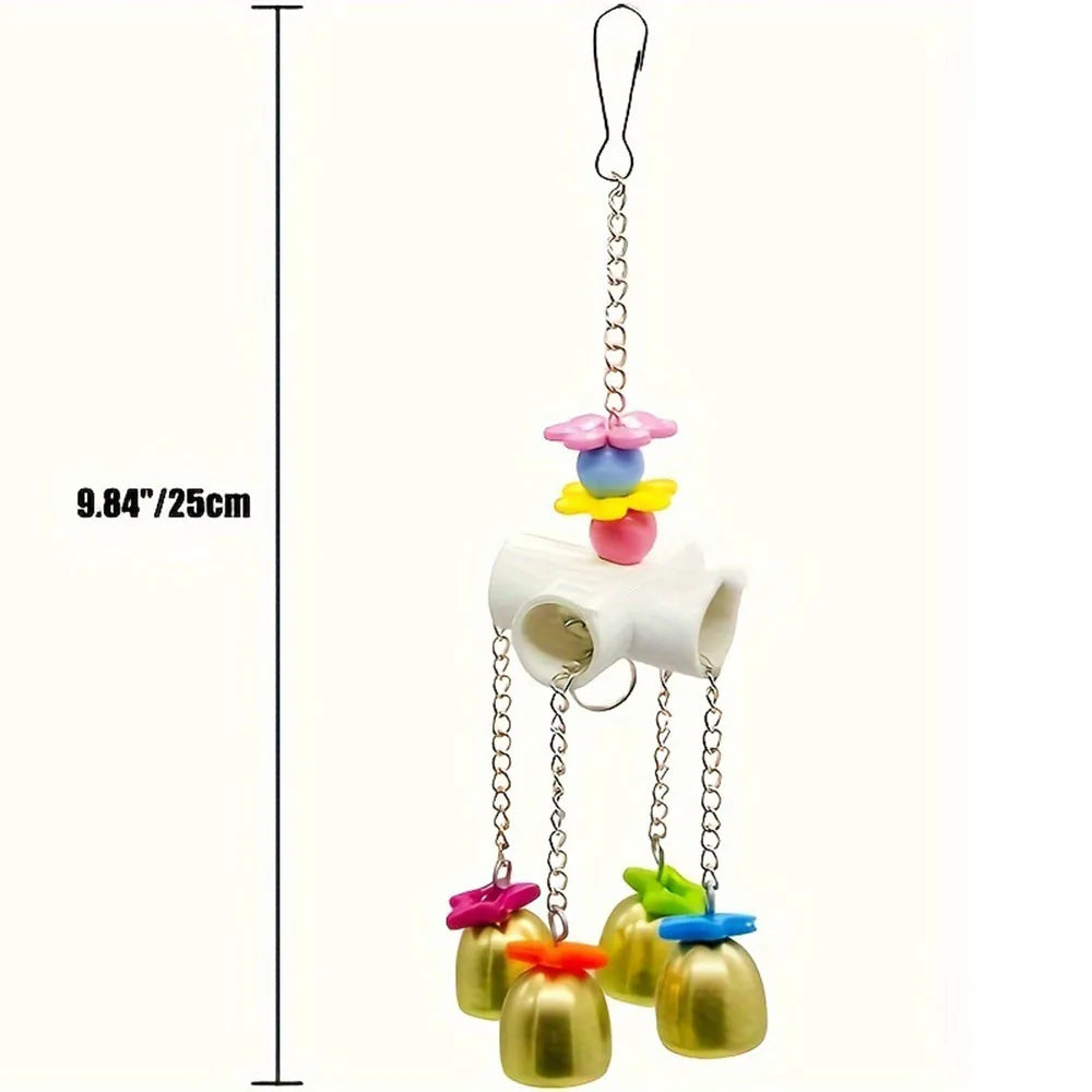 1 Set of Bird Cage Bells, Pet Bird Cage Decoration Pendant, Parrot Bell Toy