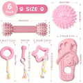 6-Piece Dog Chew Toy Gift Set with Bone, Ball & Donut