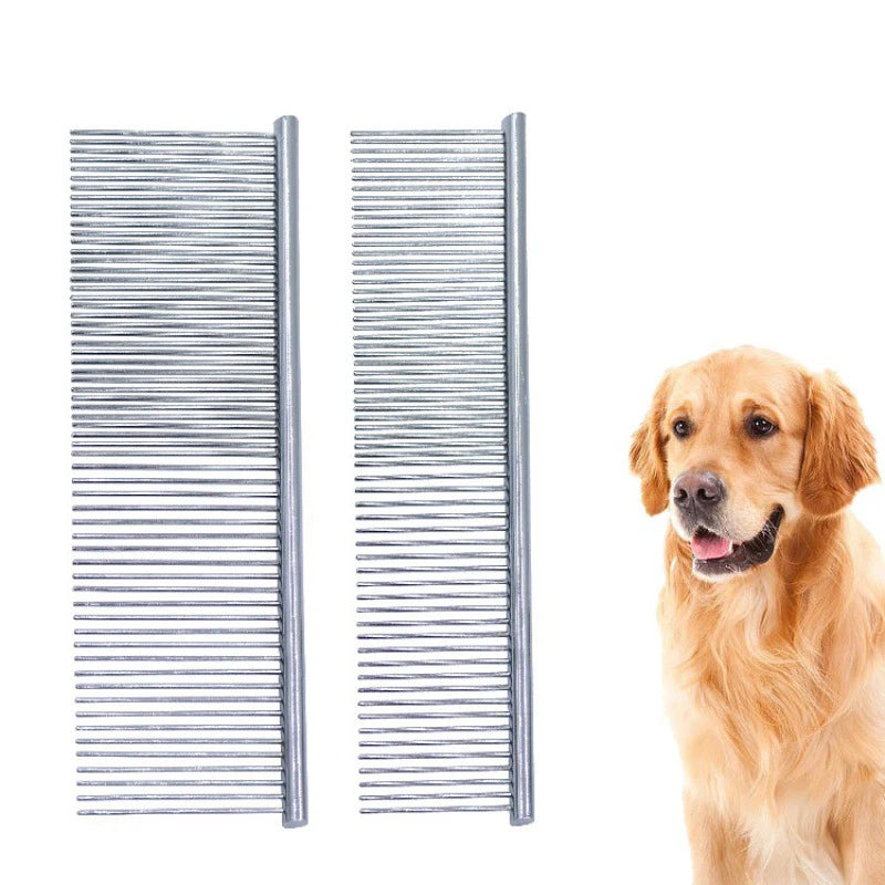 Stainless Steel Pet Grooming Comb Pet Dematting Comb for Dogs and Cats Gently Removes Loose Undercoat Flea Comb