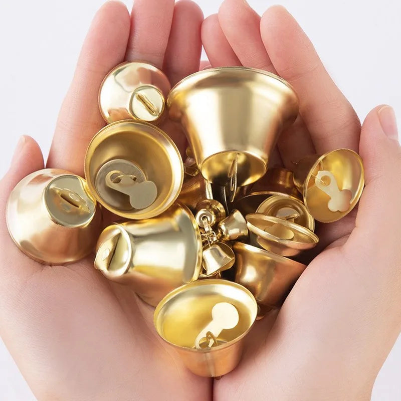 10/20/30Pcs Xmas Gold Small Jingle Bells Hangable Metal Bell Wedding Christmas Decor DIY Crafts Pet Accessories-35/38/45/50mm
