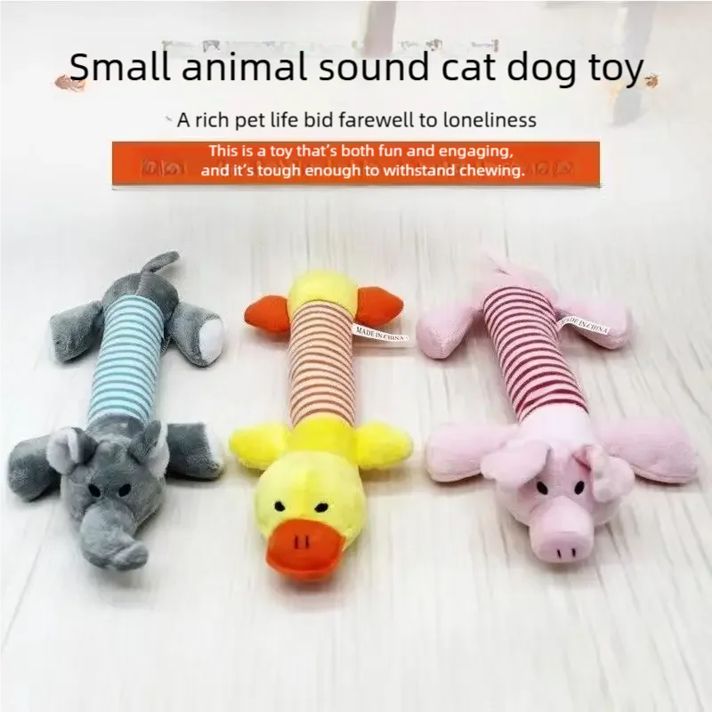 Squeaky Plush Bone for Puppies & Cats, Single or 3-Pack