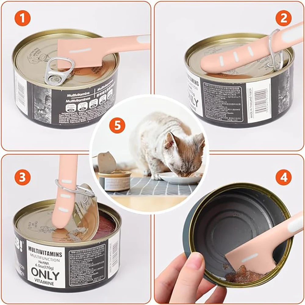 1Pcs Cat Canned Food Spoon Pet Canned Food Lid Convenient Easy To Clean Cat/Dog Can Opener Feeding Tool Pet Wet Food Sealed Lid