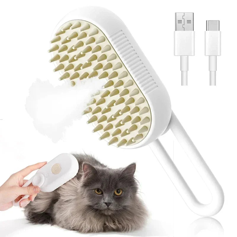 3-in-1 Steam Grooming Brush for Cats & Dogs – 1 or 2 Pack