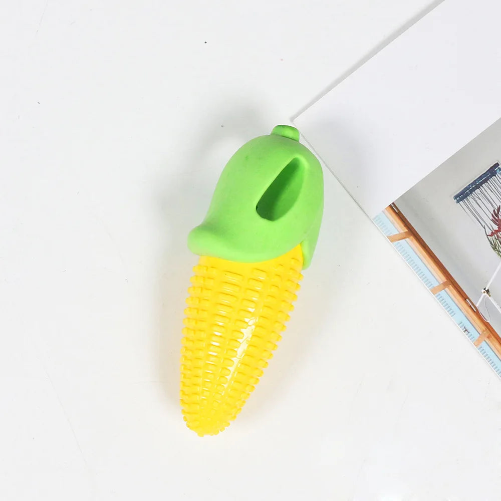 Squeaky Dog Chew Toy Simulation Carrot Corn Shape Bite-Resistant Teeth Cleaning Interactive Training Pet Supplies