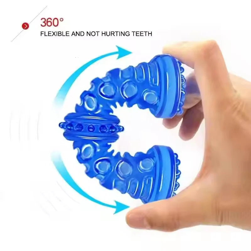 Rubber Dog Bone Chew Toy Bite Resistant Sturdy Pet Toothbrush Toy Interactive Puppy Game Molar Toy For Small Medium Large Dogs